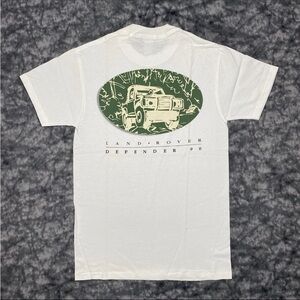Men's White and Green Land Rover Graphic Tee